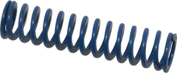 Associated Spring Raymond - 5/8" Hole Diam, 11/32" Rod Diam, 2-1/2" Free Length, Blue Die Spring - 75 Lb Max Deflection, 1.25" Max Deflection, Medium Duty, Chromium Alloy Steel - Exact Tooling
