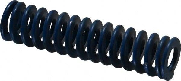 Associated Spring Raymond - 3/4" Hole Diam, 3/8" Rod Diam, 3" Free Length, Blue Die Spring - 144 Lb Max Deflection, 1.5" Max Deflection, Medium Duty, Chromium Alloy Steel - Exact Tooling