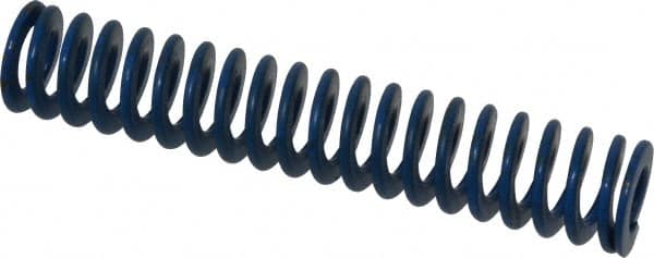 Associated Spring Raymond - 3/4" Hole Diam, 3/8" Rod Diam, 4" Free Length, Blue Die Spring - 144 Lb Max Deflection, 2" Max Deflection, Medium Duty, Chromium Alloy Steel - Exact Tooling