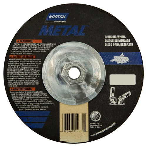 ‎7″ × 1/8″ × 5/8″-11 Norton Metal Non-Woven Depressed Center Wheel Type 27 Aluminum Oxide - Exact Tooling