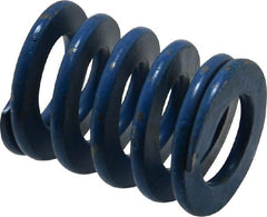 Associated Spring Raymond - 1" Hole Diam, 1/2" Rod Diam, 1-1/4" Free Length, Blue Die Spring - 281.3 Lb Max Deflection, 0.63" Max Deflection, Medium Duty, Chromium Alloy Steel - Exact Tooling
