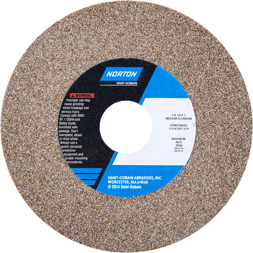 5 × 1/2 × 1″ Gemini Bench and Pedestal Wheel 57A 60 N VBE Type 01 - Exact Tooling