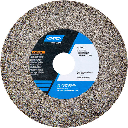 6″ × 3/4″ × 1″ Gemini Alundum Bench & Pedestal Wheel Type 01 Straight 36/46 - Exact Tooling