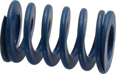 Associated Spring Raymond - 1-1/4" Hole Diam, 5/8" Rod Diam, 2" Free Length, Blue Die Spring - 352 Lb Max Deflection, 1" Max Deflection, Medium Duty, Chromium Alloy Steel - Exact Tooling