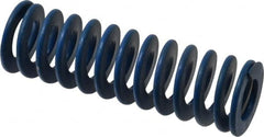 Associated Spring Raymond - 1-1/4" Hole Diam, 5/8" Rod Diam, 4" Free Length, Blue Die Spring - 352 Lb Max Deflection, 2" Max Deflection, Medium Duty, Chromium Alloy Steel - Exact Tooling