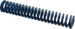 Associated Spring Raymond - 1-1/4" Hole Diam, 5/8" Rod Diam, 7" Free Length, Blue Die Spring - 364 Lb Max Deflection, 3.5" Max Deflection, Medium Duty, Chromium Alloy Steel - Exact Tooling