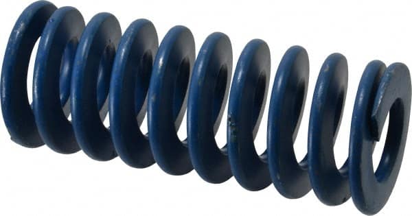 Associated Spring Raymond - 2" Hole Diam, 1" Rod Diam, 5" Free Length, Blue Die Spring - 1175 Lb Max Deflection, 2.5" Max Deflection, Medium Duty, Chromium Alloy Steel - Exact Tooling