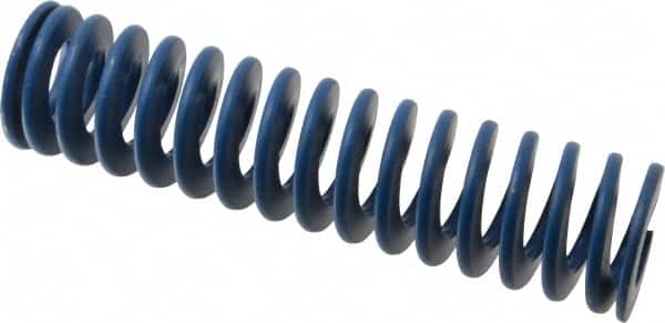 Associated Spring Raymond - 2" Hole Diam, 1" Rod Diam, 8" Free Length, Blue Die Spring - 1140 Lb Max Deflection, 4" Max Deflection, Medium Duty, Chromium Alloy Steel - Exact Tooling