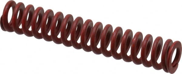 Associated Spring Raymond - 3/8" Hole Diam, 3/16" Rod Diam, 2" Free Length, Red Die Spring - 37 Lb Max Deflection, 0.74" Max Deflection, Medium Heavy Duty, Chromium Alloy Steel - Exact Tooling