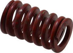 Associated Spring Raymond - 5/8" Hole Diam, 11/32" Rod Diam, 1" Free Length, Red Die Spring - 111 Lb Max Deflection, 0.37" Max Deflection, Medium Heavy Duty, Chromium Alloy Steel - Exact Tooling