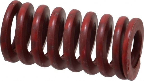 Associated Spring Raymond - 5/8" Hole Diam, 11/32" Rod Diam, 1-1/4" Free Length, Red Die Spring - 99.4 Lb Max Deflection, 0.46" Max Deflection, Medium Heavy Duty, Chromium Alloy Steel - Exact Tooling