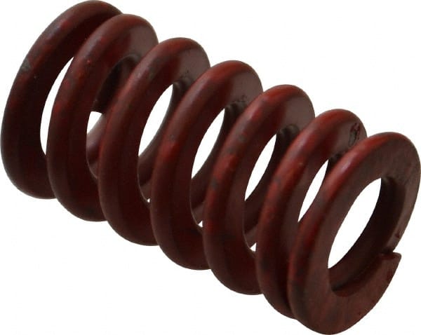 Associated Spring Raymond - 3/4" Hole Diam, 3/8" Rod Diam, 1-1/4" Free Length, Red Die Spring - 175.8 Lb Max Deflection, 0.46" Max Deflection, Medium Heavy Duty, Chromium Alloy Steel - Exact Tooling