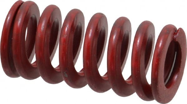 Associated Spring Raymond - 3/4" Hole Diam, 3/8" Rod Diam, 1-1/2" Free Length, Red Die Spring - 177.6 Lb Max Deflection, 0.56" Max Deflection, Medium Heavy Duty, Chromium Alloy Steel - Exact Tooling