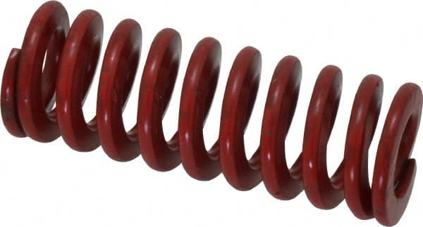 Associated Spring Raymond - 3/4" Hole Diam, 3/8" Rod Diam, 2" Free Length, Red Die Spring - 183.5 Lb Max Deflection, 0.74" Max Deflection, Medium Heavy Duty, Chromium Alloy Steel - Exact Tooling