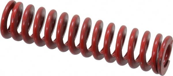 Associated Spring Raymond - 3/4" Hole Diam, 3/8" Rod Diam, 3" Free Length, Red Die Spring - 159.8 Lb Max Deflection, 1.11" Max Deflection, Medium Heavy Duty, Chromium Alloy Steel - Exact Tooling