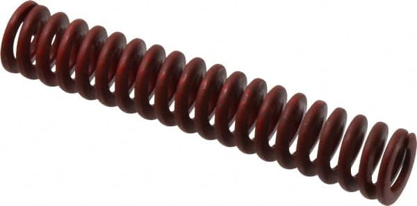 Associated Spring Raymond - 3/4" Hole Diam, 3/8" Rod Diam, 4" Free Length, Red Die Spring - 177.6 Lb Max Deflection, 1.48" Max Deflection, Medium Heavy Duty, Chromium Alloy Steel - Exact Tooling
