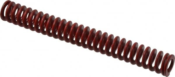 Associated Spring Raymond - 3/4" Hole Diam, 3/8" Rod Diam, 6" Free Length, Red Die Spring - 166.5 Lb Max Deflection, 2.22" Max Deflection, Medium Heavy Duty, Chromium Alloy Steel - Exact Tooling