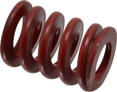 Associated Spring Raymond - 1-1/4" Hole Diam, 5/8" Rod Diam, 1-3/4" Free Length, Red Die Spring - 652.7 Lb Max Deflection, 0.65" Max Deflection, Medium Heavy Duty, Chromium Alloy Steel - Exact Tooling