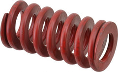 Associated Spring Raymond - 1-1/4" Hole Diam, 5/8" Rod Diam, 2-1/2" Free Length, Red Die Spring - 577.2 Lb Max Deflection, 0.93" Max Deflection, Medium Heavy Duty, Chromium Alloy Steel - Exact Tooling