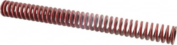 Associated Spring Raymond - 1-1/4" Hole Diam, 5/8" Rod Diam, 12" Free Length, Red Die Spring - 550.6 Lb Max Deflection, 4.44" Max Deflection, Medium Heavy Duty, Chromium Alloy Steel - Exact Tooling