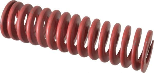 Associated Spring Raymond - 2" Hole Diam, 1" Rod Diam, 7" Free Length, Red Die Spring - 1036 Lb Max Deflection, 2.59" Max Deflection, Medium Heavy Duty, Chromium Alloy Steel - Exact Tooling
