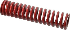 Associated Spring Raymond - 2" Hole Diam, 1" Rod Diam, 8" Free Length, Red Die Spring - 1041.9 Lb Max Deflection, 2.96" Max Deflection, Medium Heavy Duty, Chromium Alloy Steel - Exact Tooling