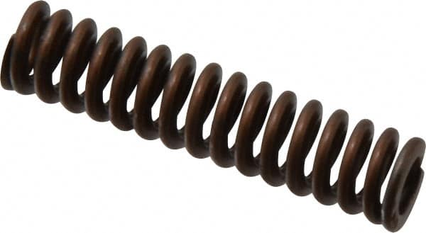 Associated Spring Raymond - 3/8" Hole Diam, 3/16" Rod Diam, 1-1/2" Free Length, Gold Die Spring - 36 Lb Max Deflection, 0.45" Max Deflection, Heavy Duty, Chromium Alloy Steel - Exact Tooling