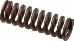 Associated Spring Raymond - 5/8" Hole Diam, 11/32" Rod Diam, 1-3/4" Free Length, Gold Die Spring - 126 Lb Max Deflection, 0.53" Max Deflection, Heavy Duty, Chromium Alloy Steel - Exact Tooling