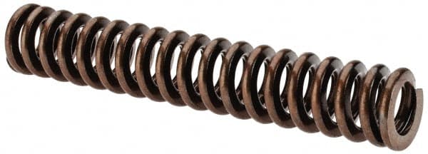 Associated Spring Raymond - 5/8" Hole Diam, 11/32" Rod Diam, 3-1/2" Free Length, Gold Die Spring - 128.1 Lb Max Deflection, 1.05" Max Deflection, Heavy Duty, Chromium Alloy Steel - Exact Tooling