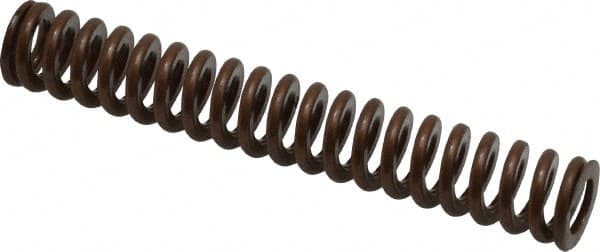 Associated Spring Raymond - 5/8" Hole Diam, 11/32" Rod Diam, 4" Free Length, Gold Die Spring - 129.6 Lb Max Deflection, 1.2" Max Deflection, Heavy Duty, Chromium Alloy Steel - Exact Tooling