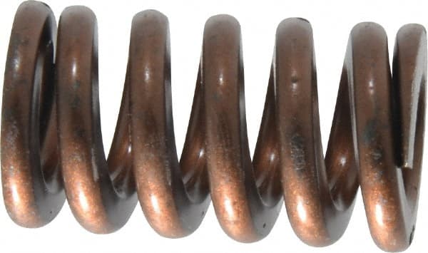 Associated Spring Raymond - 3/4" Hole Diam, 3/8" Rod Diam, 1-1/4" Free Length, Gold Die Spring - 330 Lb Max Deflection, 0.38" Max Deflection, Heavy Duty, Chromium Alloy Steel - Exact Tooling