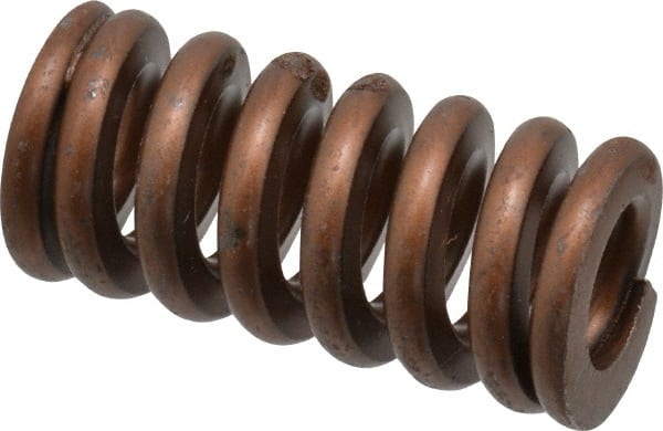 Associated Spring Raymond - 3/4" Hole Diam, 3/8" Rod Diam, 1-1/2" Free Length, Gold Die Spring - 295.2 Lb Max Deflection, 0.45" Max Deflection, Heavy Duty, Chromium Alloy Steel - Exact Tooling