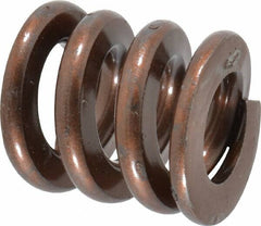 Associated Spring Raymond - 1" Hole Diam, 1/2" Rod Diam, 1" Free Length, Gold Die Spring - 624 Lb Max Deflection, 0.3" Max Deflection, Heavy Duty, Chromium Alloy Steel - Exact Tooling