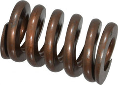 Associated Spring Raymond - 1-1/4" Hole Diam, 5/8" Rod Diam, 2" Free Length, Gold Die Spring - 897.6 Lb Max Deflection, 0.6" Max Deflection, Heavy Duty, Chromium Alloy Steel - Exact Tooling