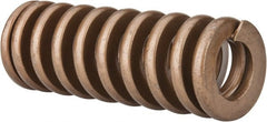 Associated Spring Raymond - 1-1/2" Hole Diam, 3/4" Rod Diam, 4" Free Length, Gold Die Spring - 1094.4 Lb Max Deflection, 1.2" Max Deflection, Heavy Duty, Chromium Alloy Steel - Exact Tooling