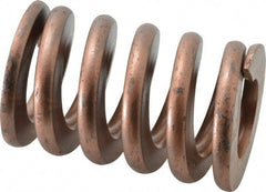 Associated Spring Raymond - 2" Hole Diam, 1" Rod Diam, 3" Free Length, Gold Die Spring - 1800 Lb Max Deflection, 0.9" Max Deflection, Heavy Duty, Chromium Alloy Steel - Exact Tooling