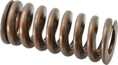 Associated Spring Raymond - 2" Hole Diam, 1" Rod Diam, 4-1/2" Free Length, Gold Die Spring - 1620 Lb Max Deflection, 1.35" Max Deflection, Heavy Duty, Chromium Alloy Steel - Exact Tooling