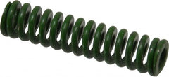 Associated Spring Raymond - 3/8" Hole Diam, 3/16" Rod Diam, 1-1/2" Free Length, Green Die Spring - 46.9 Lb Max Deflection, 0.38" Max Deflection, Extra Heavy Duty, Chromium Alloy Steel - Exact Tooling