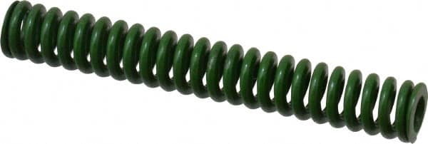 Associated Spring Raymond - 3/8" Hole Diam, 3/16" Rod Diam, 2-1/2" Free Length, Green Die Spring - 43.8 Lb Max Deflection, 0.63" Max Deflection, Extra Heavy Duty, Chromium Alloy Steel - Exact Tooling