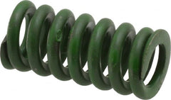 Associated Spring Raymond - 1/2" Hole Diam, 9/32" Rod Diam, 1" Free Length, Green Die Spring - 80 Lb Max Deflection, 0.25" Max Deflection, Extra Heavy Duty, Chromium Alloy Steel - Exact Tooling