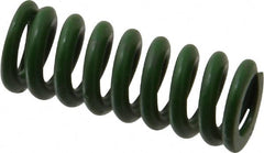 Associated Spring Raymond - 1/2" Hole Diam, 9/32" Rod Diam, 1-1/4" Free Length, Green Die Spring - 75 Lb Max Deflection, 0.31" Max Deflection, Extra Heavy Duty, Chromium Alloy Steel - Exact Tooling