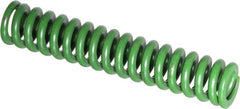 Associated Spring Raymond - 1/2" Hole Diam, 9/32" Rod Diam, 2-1/2" Free Length, Green Die Spring - 71.9 Lb Max Deflection, 0.63" Max Deflection, Extra Heavy Duty, Chromium Alloy Steel - Exact Tooling