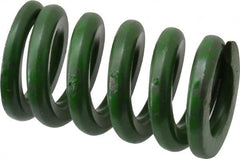 Associated Spring Raymond - 5/8" Hole Diam, 11/32" Rod Diam, 1" Free Length, Green Die Spring - 157.5 Lb Max Deflection, 0.25" Max Deflection, Extra Heavy Duty, Chromium Alloy Steel - Exact Tooling