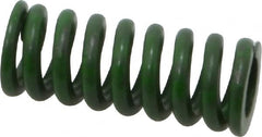 Associated Spring Raymond - 5/8" Hole Diam, 11/32" Rod Diam, 1-1/2" Free Length, Green Die Spring - 142.5 Lb Max Deflection, 0.38" Max Deflection, Extra Heavy Duty, Chromium Alloy Steel - Exact Tooling