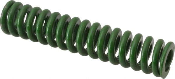 Associated Spring Raymond - 5/8" Hole Diam, 11/32" Rod Diam, 3" Free Length, Green Die Spring - 142.5 Lb Max Deflection, 0.75" Max Deflection, Extra Heavy Duty, Chromium Alloy Steel - Exact Tooling