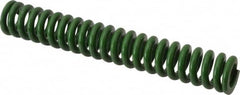 Associated Spring Raymond - 5/8" Hole Diam, 11/32" Rod Diam, 4" Free Length, Green Die Spring - 135 Lb Max Deflection, 1" Max Deflection, Extra Heavy Duty, Chromium Alloy Steel - Exact Tooling