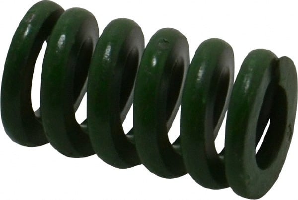 Associated Spring Raymond - 3/4" Hole Diam, 3/8" Rod Diam, 1-1/4" Free Length, Green Die Spring - 343.8 Lb Max Deflection, 0.31" Max Deflection, Extra Heavy Duty, Chromium Alloy Steel - Exact Tooling