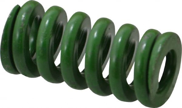 Associated Spring Raymond - 3/4" Hole Diam, 3/8" Rod Diam, 1-1/2" Free Length, Green Die Spring - 333.8 Lb Max Deflection, 0.38" Max Deflection, Extra Heavy Duty, Chromium Alloy Steel - Exact Tooling