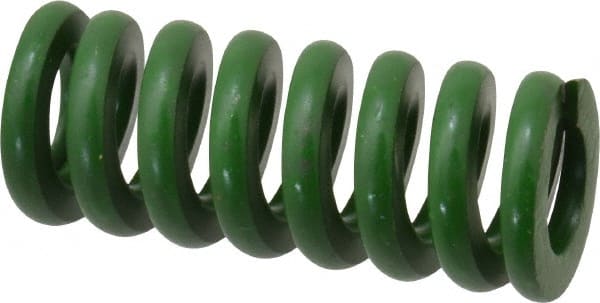 Associated Spring Raymond - 3/4" Hole Diam, 3/8" Rod Diam, 1-3/4" Free Length, Green Die Spring - 328.1 Lb Max Deflection, 0.44" Max Deflection, Extra Heavy Duty, Chromium Alloy Steel - Exact Tooling