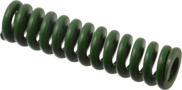 Associated Spring Raymond - 3/4" Hole Diam, 3/8" Rod Diam, 3" Free Length, Green Die Spring - 303.8 Lb Max Deflection, 0.75" Max Deflection, Extra Heavy Duty, Chromium Alloy Steel - Exact Tooling